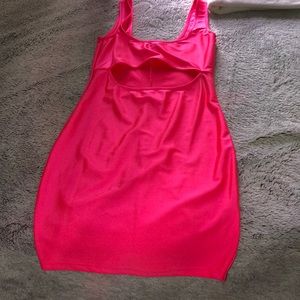 Kim K neon pink dress